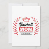 Honkbal moeder Shirt de beste ooit Crown Kaart (Voorkant)