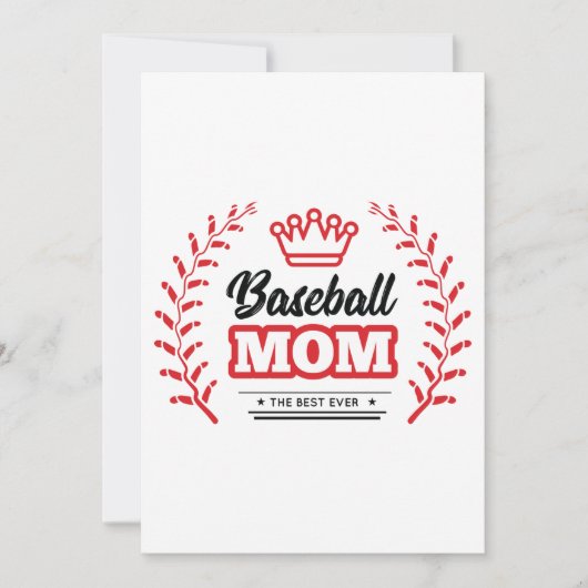 Honkbal moeder Shirt de beste ooit Crown Kaart (Voorkant)