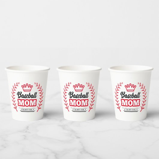 Honkbal moeder Shirt de beste ooit Crown Papieren Bekers