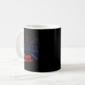 Honkbal Moeder T-shirt  Koffiemok (Voorkant links)