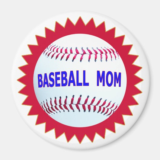 Honkbal Moeder T-shirts en unieke geschenk product Magneet (Voorkant)