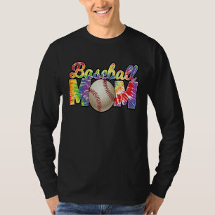 Honkbal Moeder Tie Dye Softbal Moeder Moedersdag V T-shirt