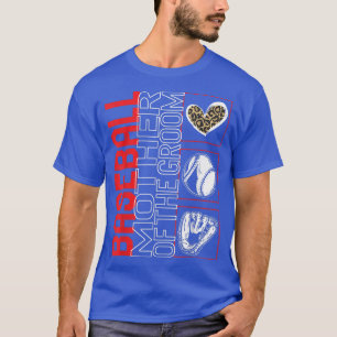 Honkbal moeder van de bruidegom spel dag luipaard t-shirt