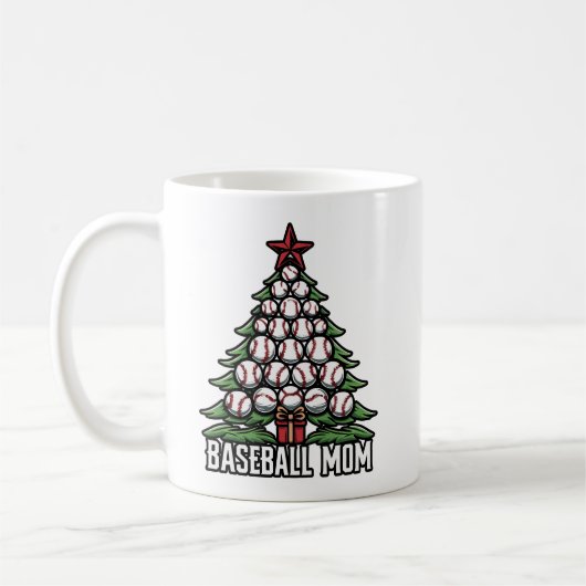 Honkbal moeder voor Kerstmis Koffiemok (Links)