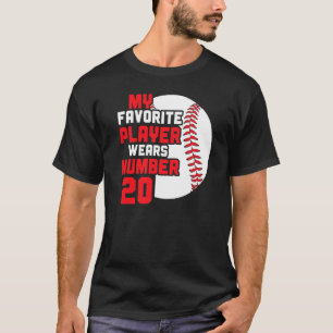 Honkbal Mom Dad Favorite Baseball Player Wears Nu T-shirt