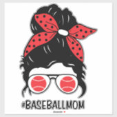 Honkbal Mom Messy bun Sticker (Vel)