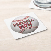 Honkbal Mom Wit Onderzetter Set (Schuin)