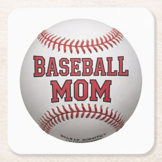 Honkbal Mom Wit Onderzetter Set (Voorkant)