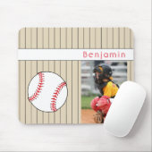 Honkbal naam en foto sport muismat (Met muis)