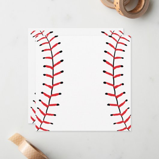 Honkbal Naden Sportstijl Honkbal Thema Notitiekaartje (Voorkant / Achterkant in situ)