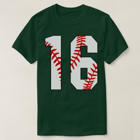 Honkbal Nummer 16 16 Honkbal Jersey Favoriet PL T-shirt (Design voorkant)