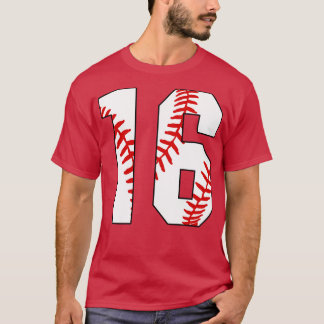 Honkbal Nummer 16 16 Honkbal Jersey Favoriet PL T-shirt