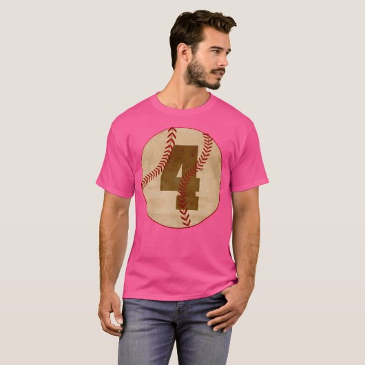 Honkbal nummer 4  t-shirt (Voorkant volledig)