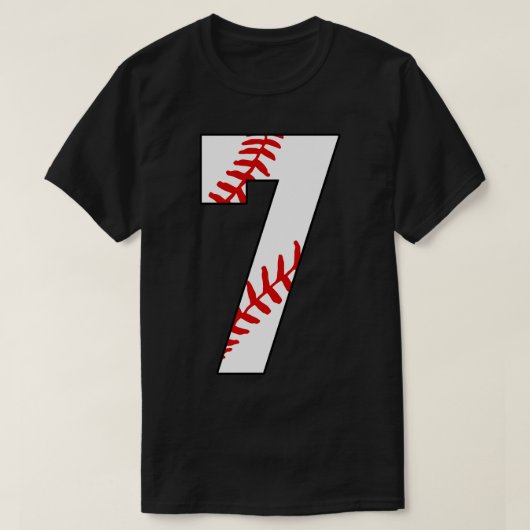 Honkbal Nummer 7 7 Honkbal Jersey Favoriete Spelen T-shirt (Design voorkant)