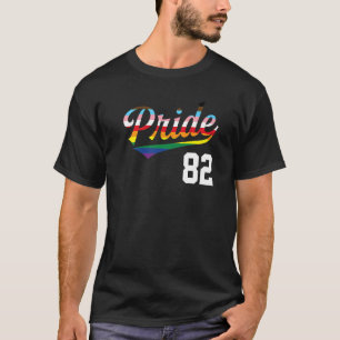 Honkbal Nummer 82 Gay Pride Inclusieve Regenboog V T-shirt