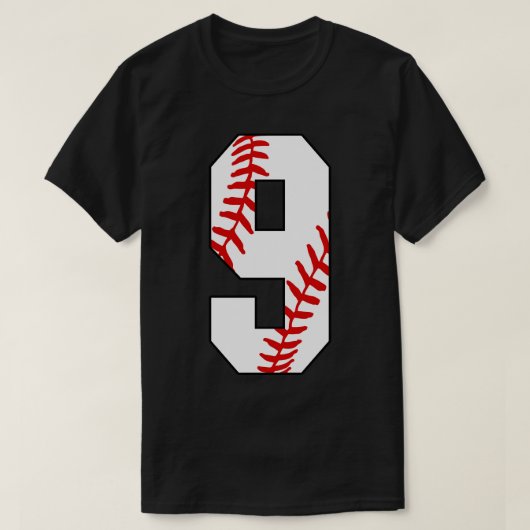 Honkbal Nummer 9 9 Baseball Jersey Favoriete Spele T-shirt (Design voorkant)