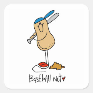 Honkbal Nut T-shirts en geschenken Vierkante Sticker