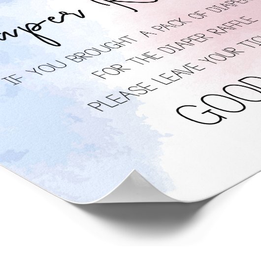 Honkbal of bogen luier verloting teken geslacht on poster (Hoek)