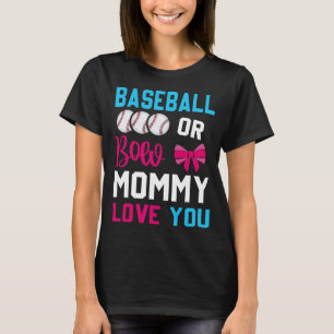 Honkbal of Bogen Mama houdt van je Geslacht Onthul T-shirt