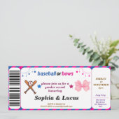 honkbal of bogen onthullen geslacht Ticket Kaart (Staand voorkant)