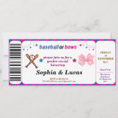 honkbal of bogen onthullen geslacht Ticket Kaart (Voorkant)
