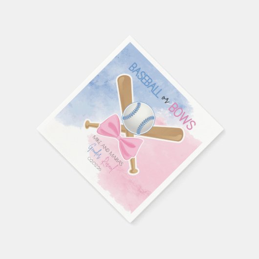 Honkbal of bogen Papieren servetten (Hoek)