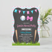 Honkbal of Bows onthullen genderuitnodiging Kaart (Staand voorkant)