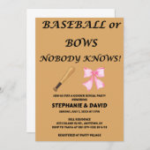 Honkbal of Bows onthullen geslacht feest Kaart (Voorkant / Achterkant)