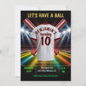 Honkbal of softbal verjaardagsuitnodiging kaart (Voorkant)