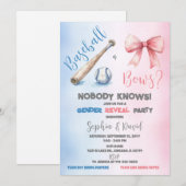 Honkbal of strikken Geslacht Onthullen Partij Kaart (Voorkant / Achterkant)