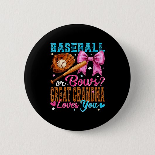 Honkbal Of Strikken Grootmoeder Houdt Van Jou Gesl Ronde Button 5,7 Cm (Voorkant)