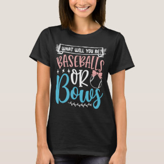 Honkbal of strikken in blauw en roze feestidee t-shirt