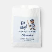 Honkbal Oh Boy Baby shower Schattige Beer Bedankzakje (Voorkant)