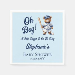 Honkbal Oh Boy Baby shower Schattige Beer Servet