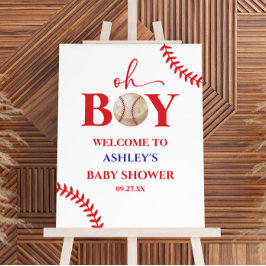Honkbal Oh Boy Baby shower Welkomstbord