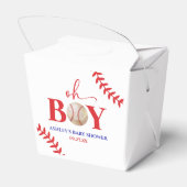 Honkbal Oh Boy Brown Wit Baby shower Bedankdoosjes (Achterkant)