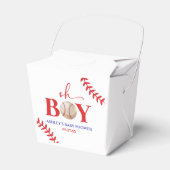 Honkbal Oh Boy Brown Wit Baby shower Bedankdoosjes (Voorkant Zijde)