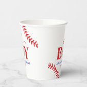 Honkbal Oh Boy Brown Wit Baby shower Papieren Bekers (Links)