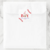 Honkbal Oh Boy Rood Wit Baby shower Vierkante Sticker (Tas)