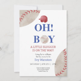 Honkbal Oh, jongen baby shower uitnodiging