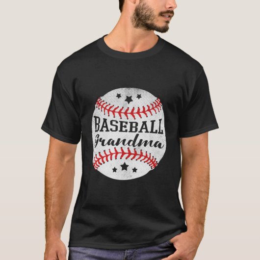 Honkbal oma  Retro Gift voor Kerstmis T-shirt (Voorkant)