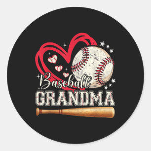 Honkbal Oma Vrouwen Familie Matching Schattige Bas Ronde Sticker