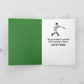 Honkbal op 80ste verjaardag in groen gras kaart (Binnen)