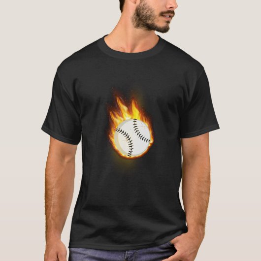 Honkbal op brandsporten t shirt (Voorkant)