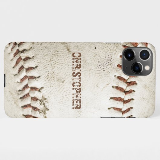 honkbal op maat iPhone hoesje (Achterkant horizontaal)