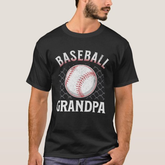 Honkbal Opa Bal Hart Papa Vaderdag sport T-shirt (Voorkant)