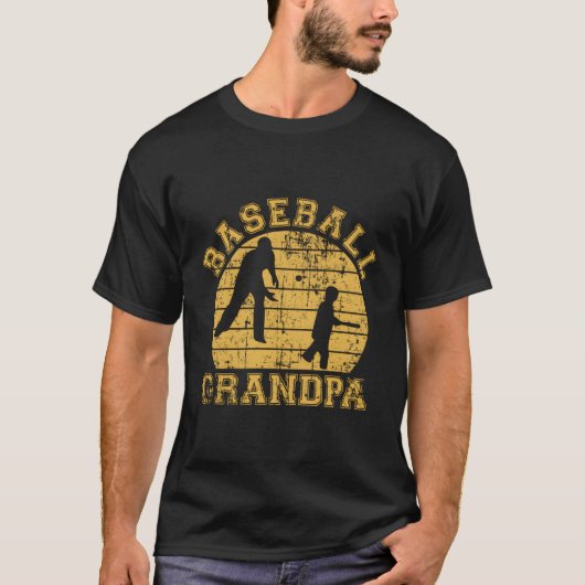 Honkbal Opa Opa Kleinvader Trots Papa D T-shirt (Voorkant)