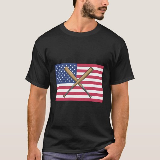 Honkbal Outfit Verenigde Staten American Flag Gift T-shirt (Voorkant)