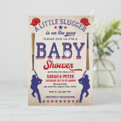 honkbal, paars, babyschoeisel kaart (Staand voorkant)