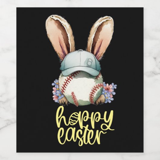 honkbal paasfeest wijn etiket (Enkel label)